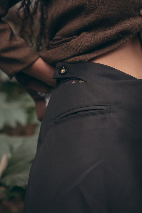 Falda Doryscelis Negra Paño