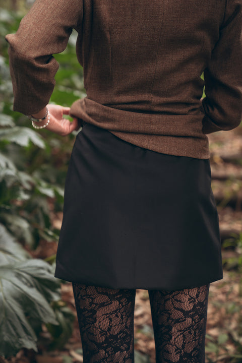 Falda Doryscelis Negra Paño