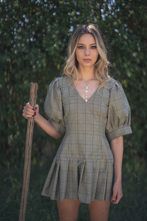 Vestido Pentispa Verde Cuadrille