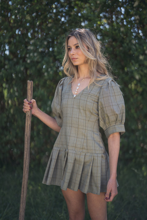 Vestido Pentispa Verde Cuadrille