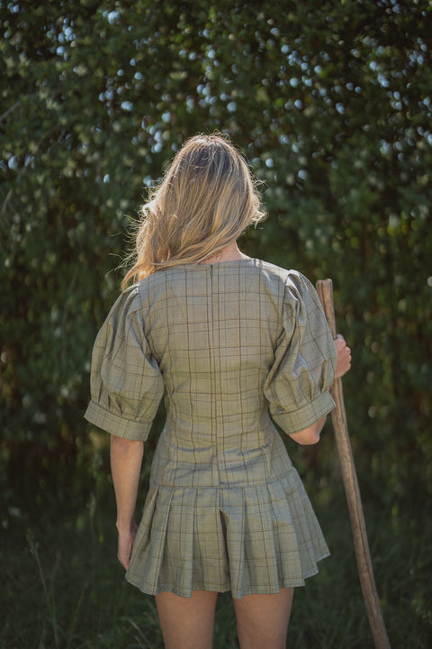 Vestido Pentispa Verde Cuadrille