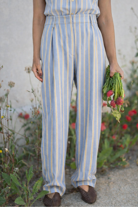 Pantalón Plusiotis Celeste Rayas