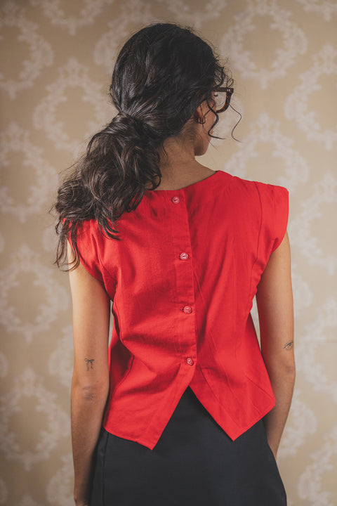 Blusa Calligrapha Roja