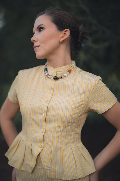 Blusa Tomarus Mantequilla Rayas