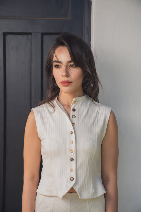 Polera Megathopa Crema