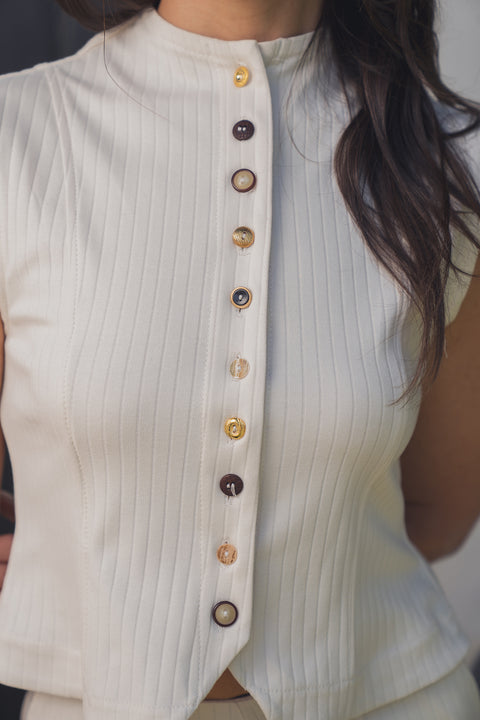 Polera Megathopa Crema