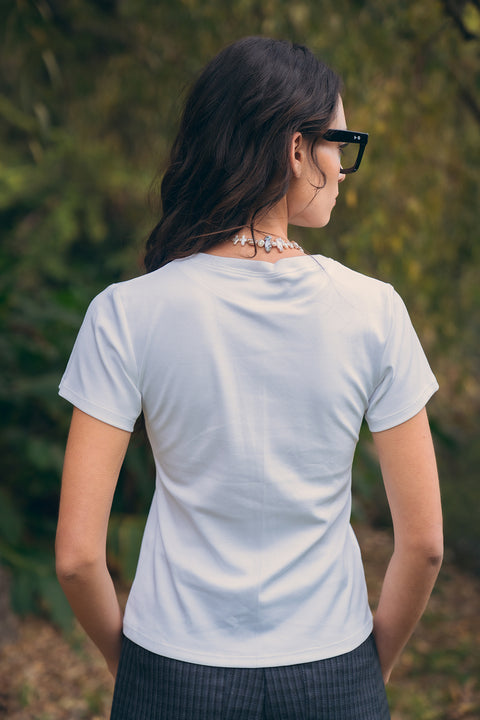 Polera Lampetis Blanca E. Rojo