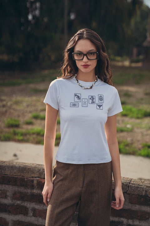 Polera Lampetis Blanca E. Negro