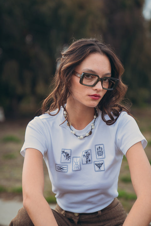 Polera Lampetis Blanca E. Negro
