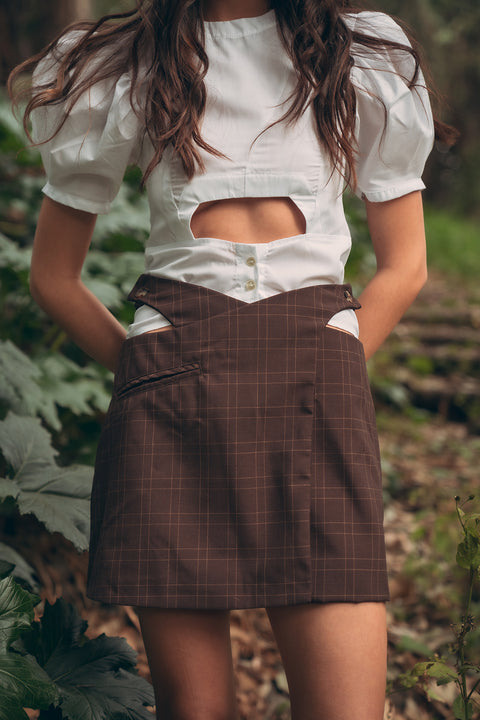 Falda Doryscelis Café Paño