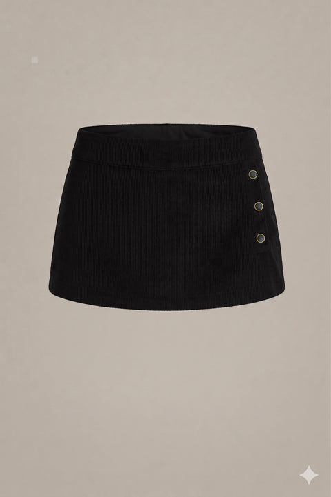 Falda Short Hexapoda Cotelé Negro